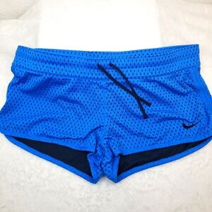 NIKE Women's Reversible Training Shorts Blue- size XL